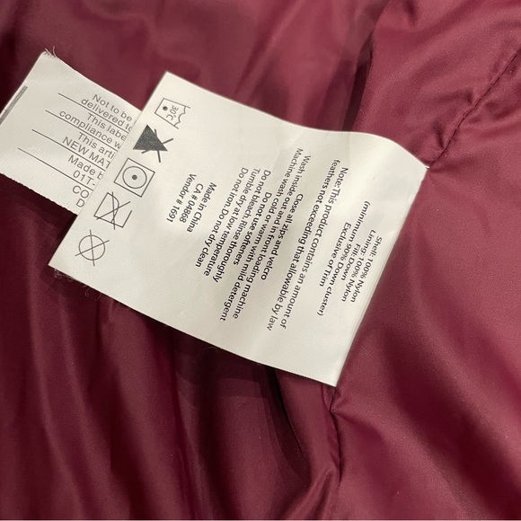 MEC down quilted puffer winter hooded jacket coat dark pink woman’s extra small - Picture 4 of 7